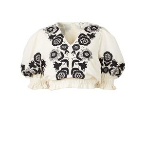 Sea New York Cream Blouse with Black Embroidery